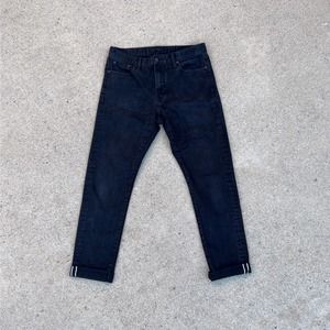 Uniqlo Black Stretch Selvedge Slim-Fit Jeans